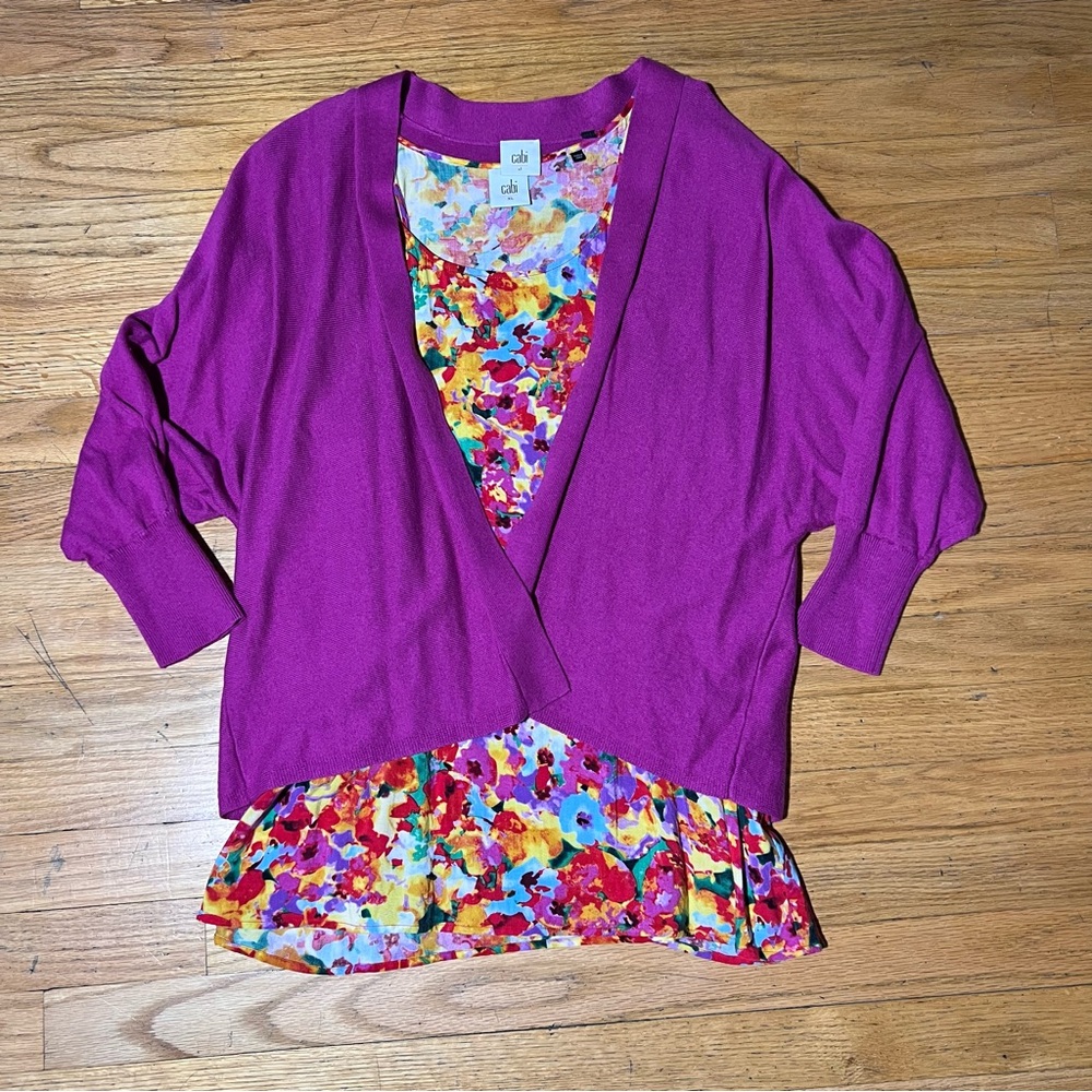 Cabi Sleeveless Blouse with Cardigan